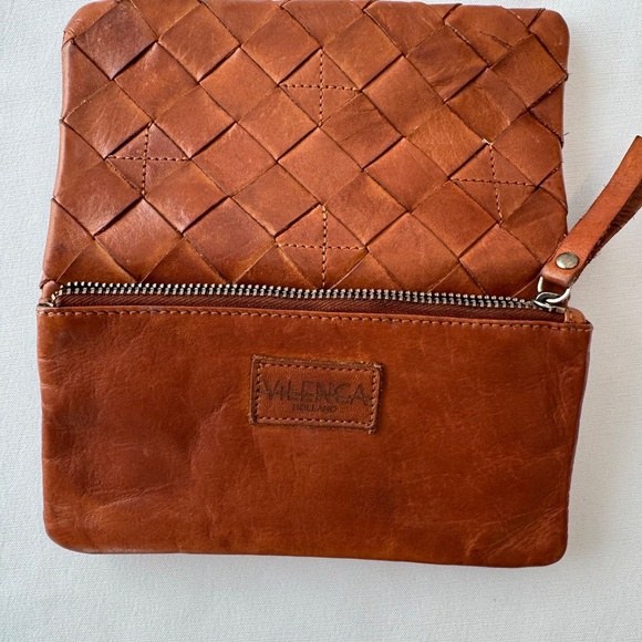 Vilenca Holland Cognac Brown Woven Leather Wallet - Super Soft! - Picture 9 of 11